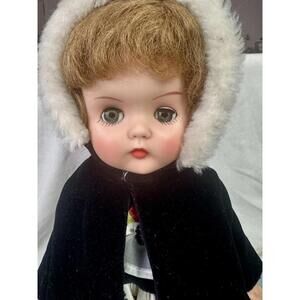vintage madame alexander doll sleepy eyes hooded coat 1950s doll